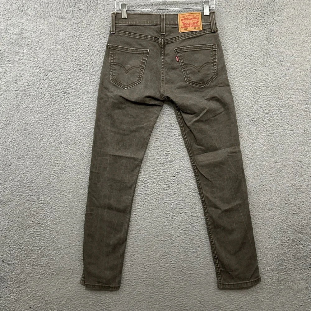 Levis Jeans Mens 29x32 Green 511 Slim Straight American Stretch Red Tab Adult